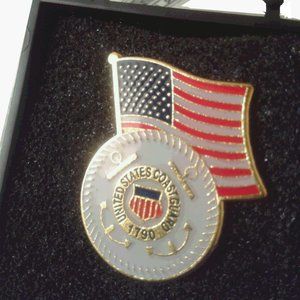 U.S. Coast Guard Lapel Pin With Flag